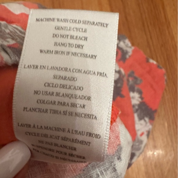 Kut from the Kloth Coral Floral Linen Shorts Elastic Waist Size 4 (n) - Picture 7 of 13